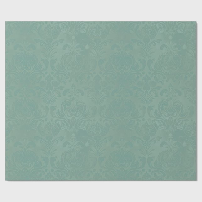 Vintager Piepskiefer mit grüner Damaske Jeder Anla Geschenkpapier (Flach)