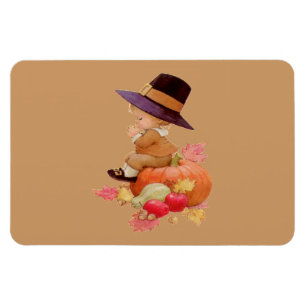 Vintager Pilgrim Boy auf Pumpkin, ZSSG Magnet