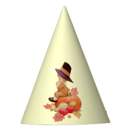Vintager Pilgrim Boy betet auf Pumpkin Partyhütchen