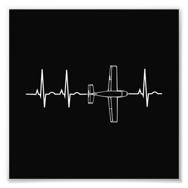 Vintager Pilot Fluglärm Herzgeschenk Fotodruck (Vorne)