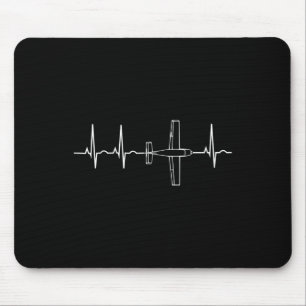 Vintager Pilot Fluglärm Herzgeschenk Mousepad