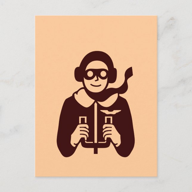 Vintager Pilot - Postkarte (Vorderseite)