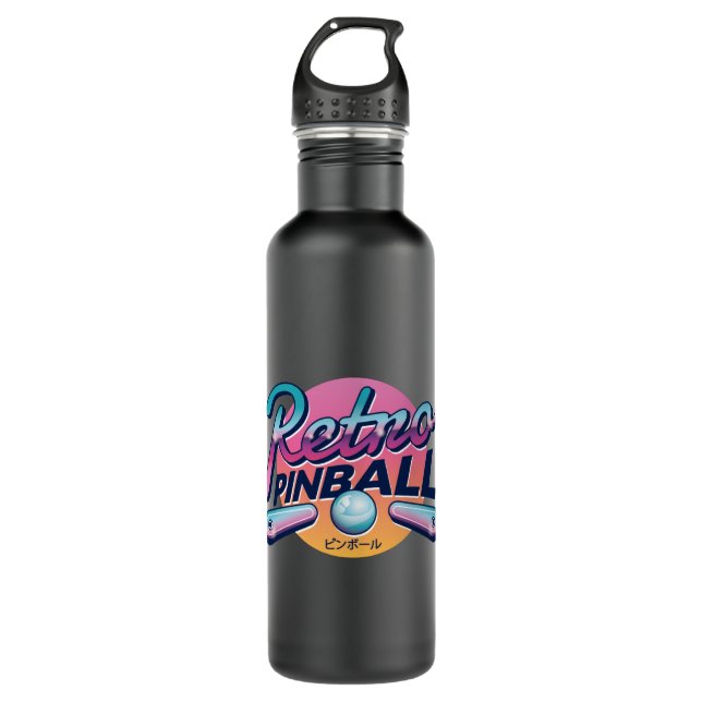 Vintager PINBALL Edelstahlflasche (Vorderseite)