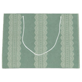 Vintager Pine-grüner Damast Große Geschenktüte