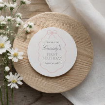 Vintager Pink Bow Girl Geburtstag