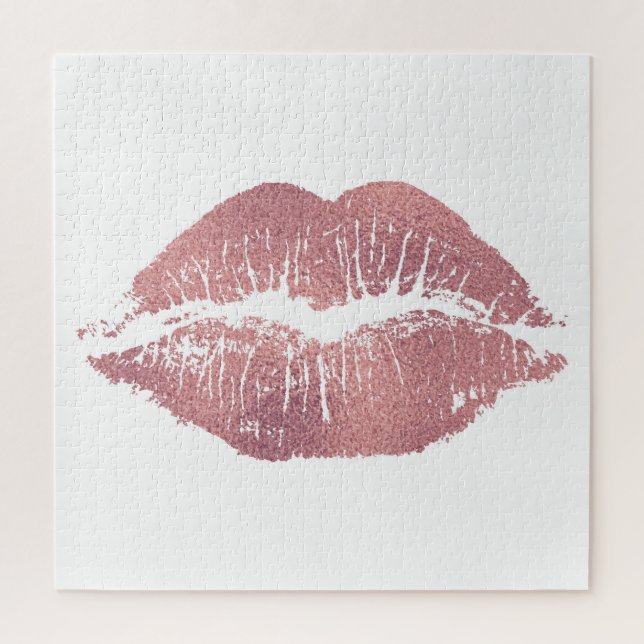 Vintager Pink Lippenaufdruck, Rose Gold. (Vertikal)