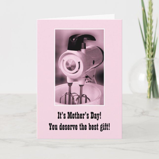 Vintager Pink Mixer Happy Mother Day Spaß Karte (Vorderseite)