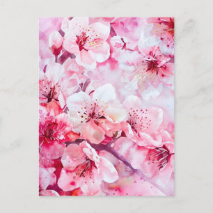 Vintager Pink-Pink-Petal-Blossom Ankündigungspostkarte