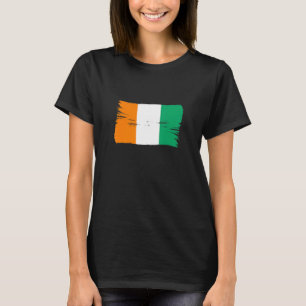 Vintager Pinselstil-Flag Elfenbeinküste T-Shirt