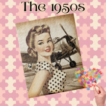 Vintager Pinup Girl & WW2 Flugzeug, elegant