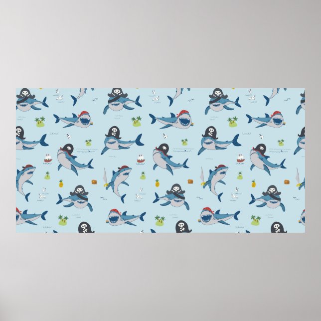 Vintager Piratenhai Poster (Vorne)