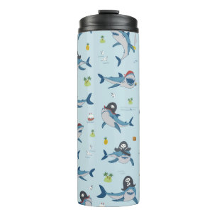 Vintager Piratenhai Thermosbecher