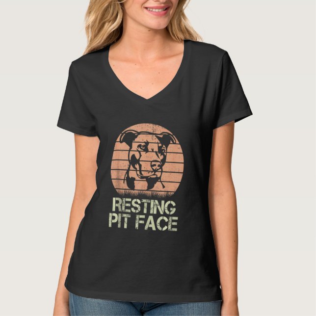 Vintager Pit-Face-Hund T-Shirt (Vorderseite)