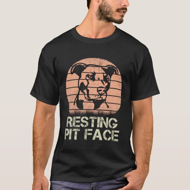 Vintager Pit-Face-Hund T-Shirt (Vorderseite)