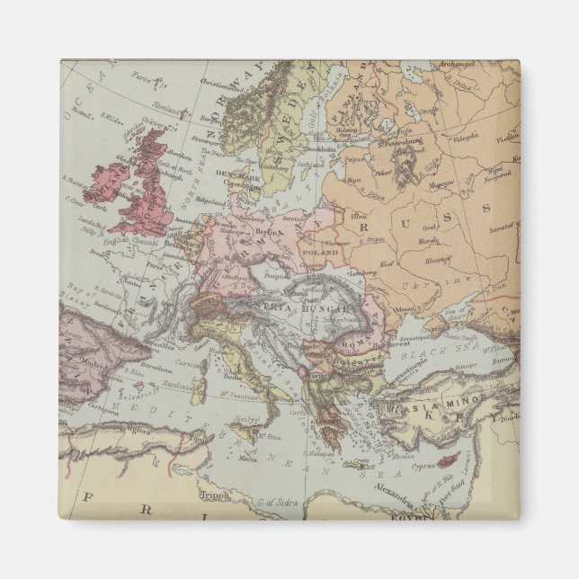 Vintager Plan für Europa Magnet (Vorne)