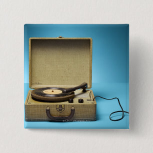 Vintager Plattenspieler Button