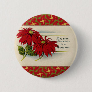 Vintager Poinsettia-Gruß Button