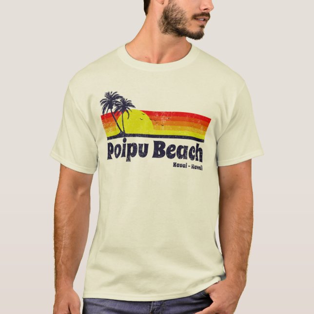Vintager Poipu Strand T-Shirt (Vorderseite)