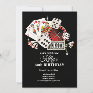 Vintager Poker Spielkarte 7 7 7, Casino Party Einladung