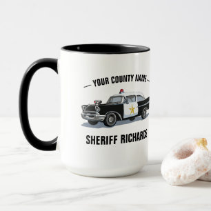 Vintager Polizeiwagen Individuelle Name Tasse