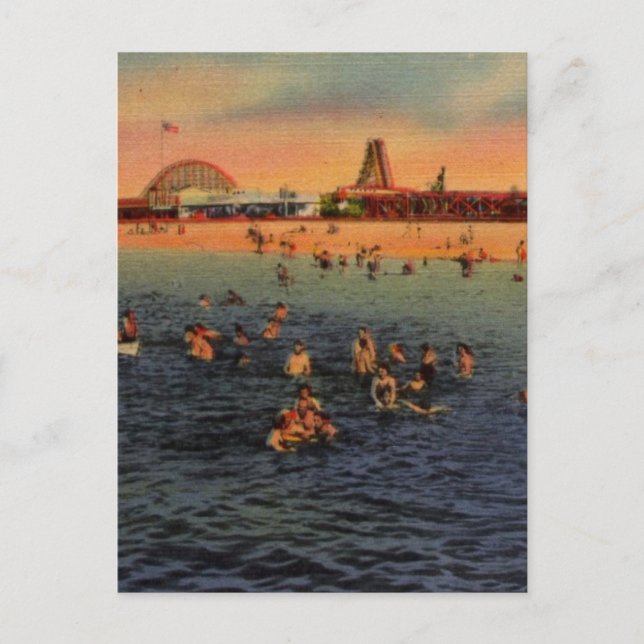 Vintager Pontchartrain Beach Arte Postkarte (Vorderseite)