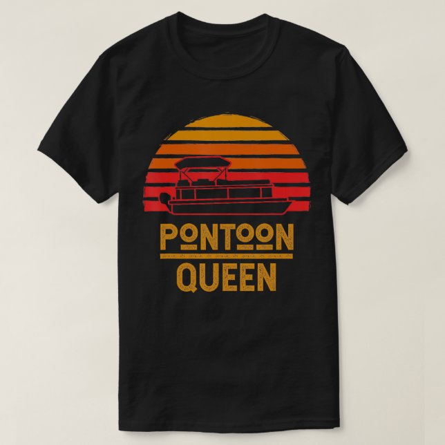 Vintager Pontoon Funny Boat T-Shirt (Design vorne)