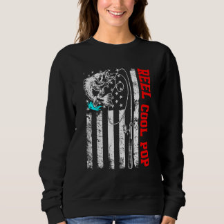 Vintager Pop-Angeln Coole Flagge Amerikas Vater Sweatshirt