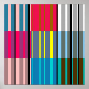 Vintager Pop Art Colorful Stripes Muster #3 Poster