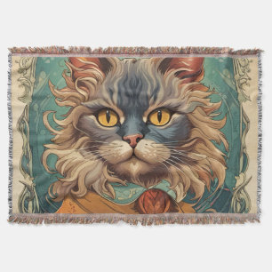 Vintager Pop Art Louis Wain Retro Style Decke
