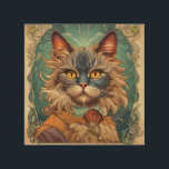 Vintager Pop Art Louis Wain Retro Style Holzdruck<br><div class="desc">Vintager Pop Art Louis Wain Retro Style</div>