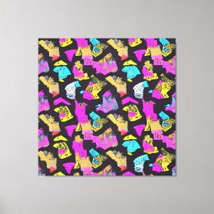 Vintager Pop Art Pattern Design Leinwanddruck