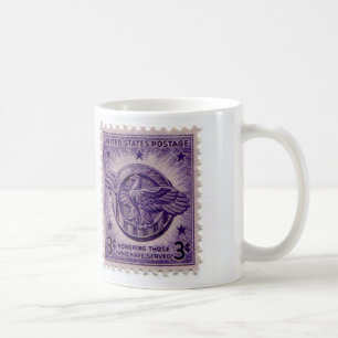 Vintager Porto-Briefmarke-Kaffeebecher Kaffeetasse