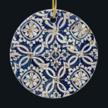 Vintager Portugiese Azulejo Keramik Ornament<br><div class="desc">Dieses Produkt hat ein Foto einiger Vintager Portugiese Azulejo Fliesen. Das Foto wurde in Azoren-Inseln,  Portugal geschossen.</div>