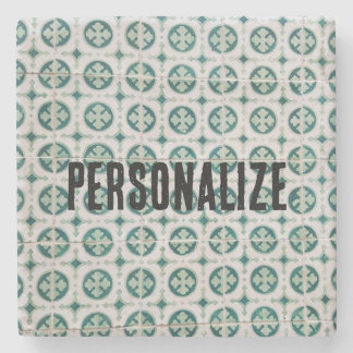 Vintager portugiesischer Tile Stone Untersetzer