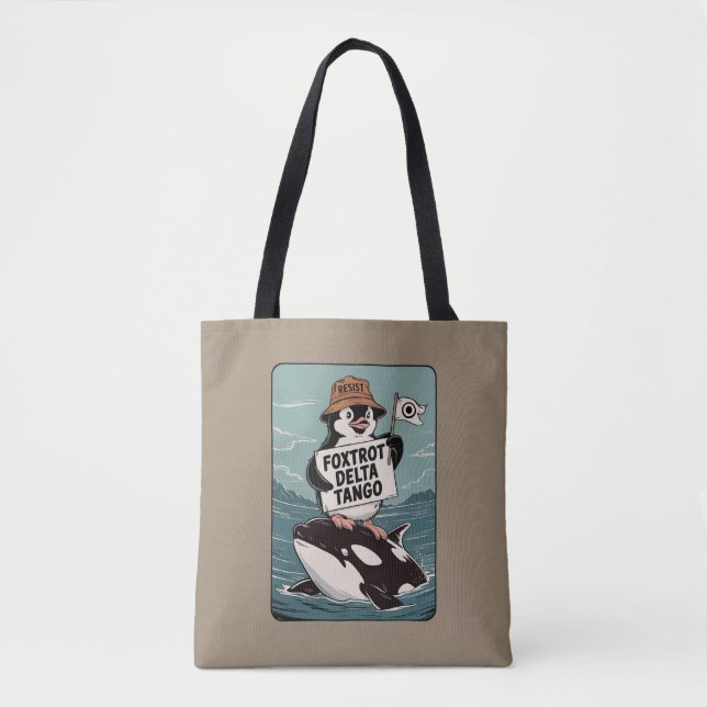 Vintager Protest gegen Penguin-Aktivismus Tasche (Vorderseite)