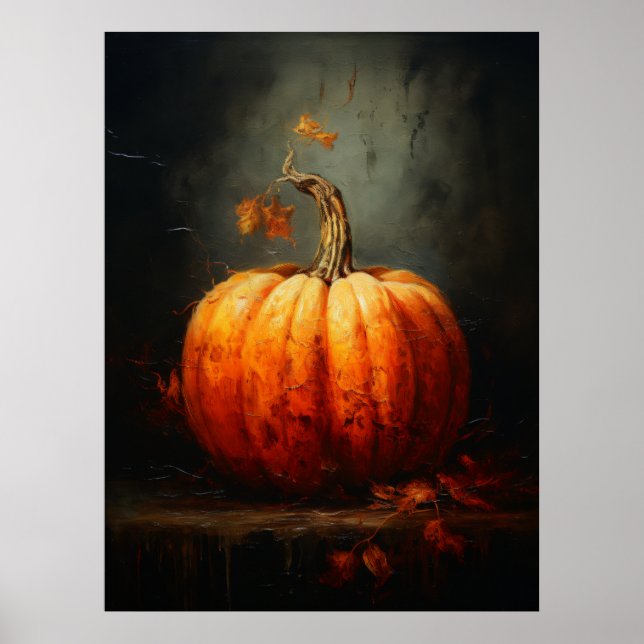 Vintager Pumpkin-Bauernstil Poster (Vorne)
