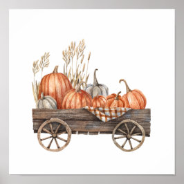 Vintager Pumpkin Cart Poster