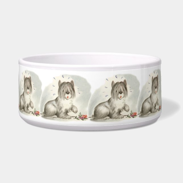 Vintager Puppy Art Shaggy Napf (Vorderseite)