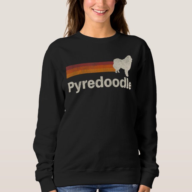 Vintager Pyredoodle Retro Mama Vater Sweatshirt (Vorderseite)