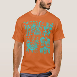 Vintager Pyrex Muster ButterTürkisblau T-Shirt