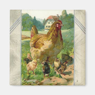 Vintager quadratischer Magnet Ostern