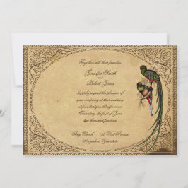 Vintager Quetzal Bird Elegante Hochzeit Einladung