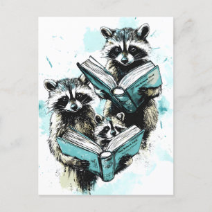 Vintager Raccoon Readers Club Ankündigungspostkarte
