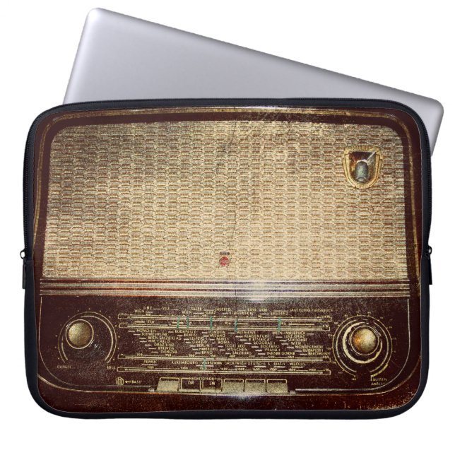 Vintager Radio Laptopschutzhülle (Vorderseite)