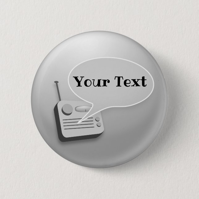 Vintager Radiovortrag Button (Vorderseite)