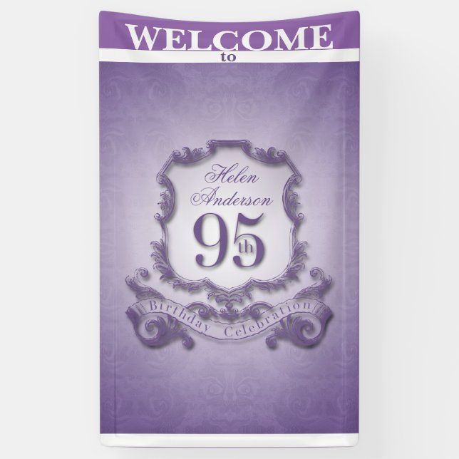 Vintager Rahmen 95. Geburtstagsfest Banner (Vertikal)