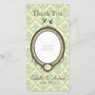 Vintager Rahmen für Damask Wedding Danke