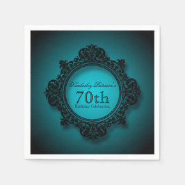 Vintager Rahmen in Blau - 70. Geburtstagspapier Na Serviette
