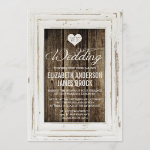 Vintager Rahmen Rustikal-Holz-Hochzeitsempfang Einladung