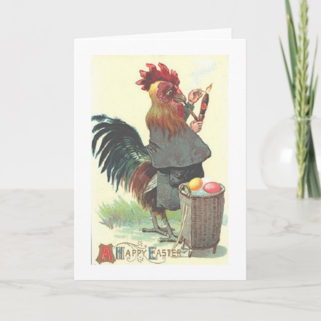 Vintager Raster mit Cigar-Osterkarte Feiertagskarte (Vorderseite)